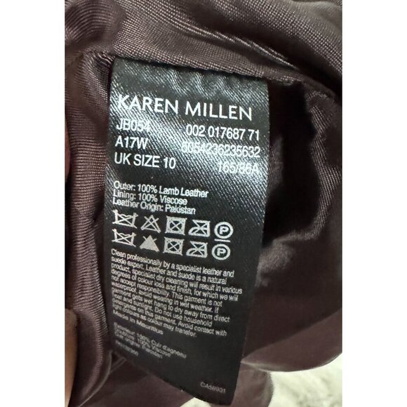 Karen Millen Brown Lamb Leather Moto Jacket Women Size 6 US 10 UK 38 EU MSRP 639 - Picture 5 of 12